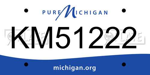 KM51222 Michigan License Plate