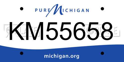 KM55658 Michigan License Plate