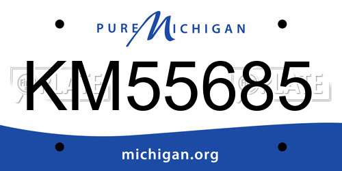 KM55685 Michigan License Plate
