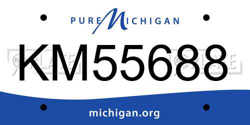 KM55688 Michigan License Plate