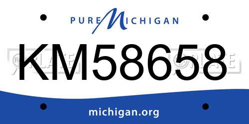 KM58658 Michigan License Plate
