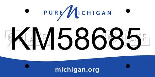 KM58685 Michigan License Plate