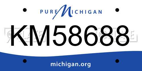KM58688 Michigan License Plate