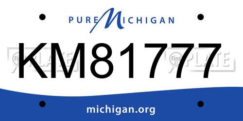 KM81777 Michigan License Plate