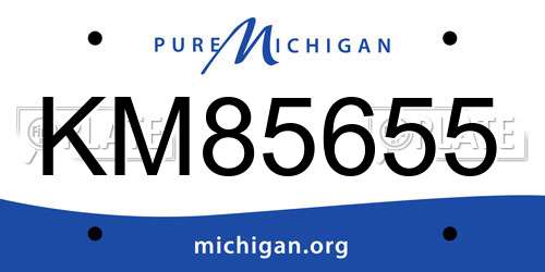 KM85655 Michigan License Plate