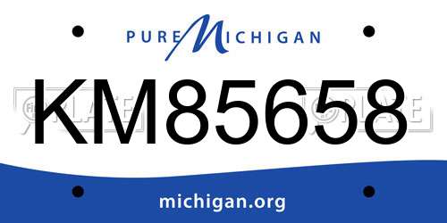 KM85658 Michigan License Plate