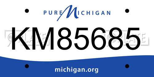 KM85685 Michigan License Plate