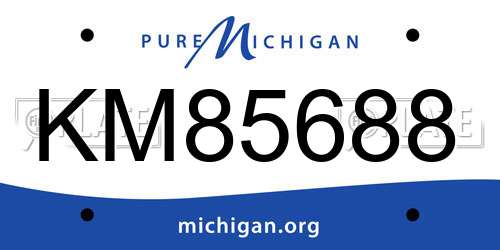 KM85688 Michigan License Plate