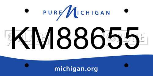 KM88655 Michigan License Plate