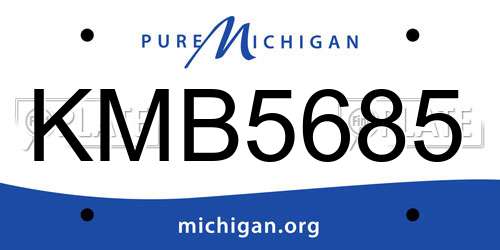 KMB5685 Michigan License Plate