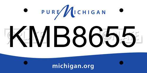 KMB8655 Michigan License Plate