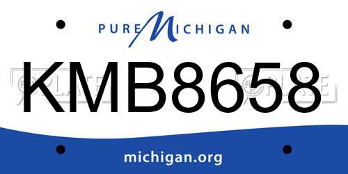 KMB8658 Michigan License Plate
