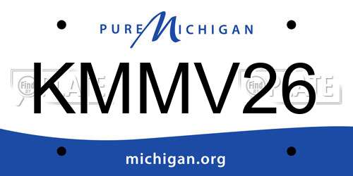 KMMV26 Michigan License Plate