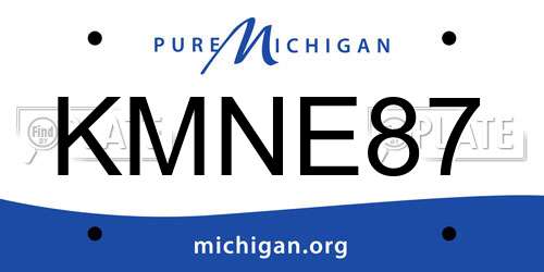 KMNE87 Michigan License Plate