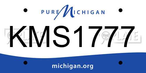 KMS1777 Michigan License Plate