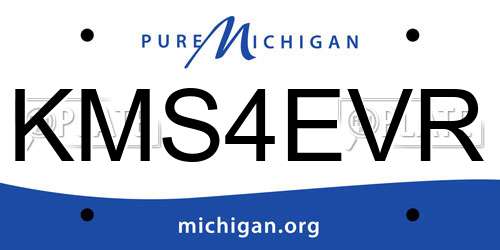 KMS4EVR Michigan License Plate