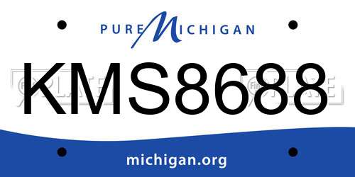 KMS8688 Michigan License Plate