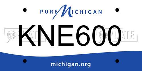 KNE600 Michigan License Plate