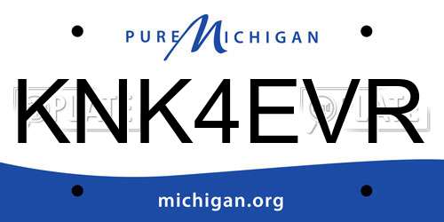 KNK4EVR Michigan License Plate