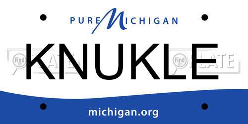 KNUKLE Michigan License Plate