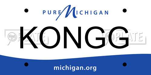 KONGG Michigan License Plate