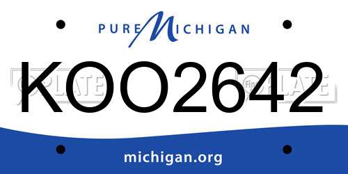 KOO2642 Michigan License Plate