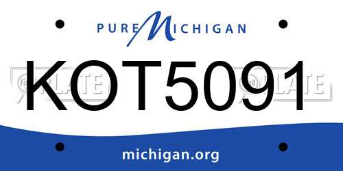 KOT5091 Michigan License Plate