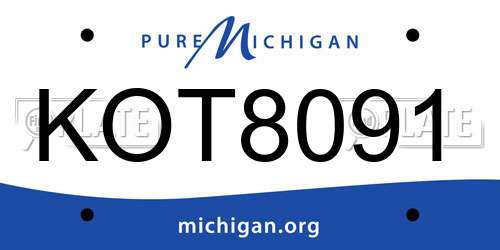KOT8091 Michigan License Plate