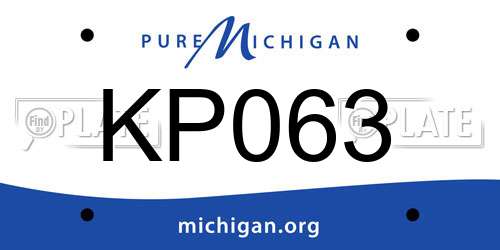 KP063 Michigan License Plate