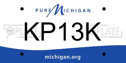 KP13K Michigan License Plate