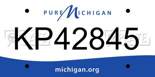 KP42845 Michigan License Plate