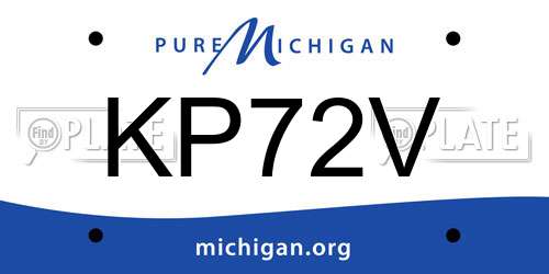 KP72V Michigan License Plate