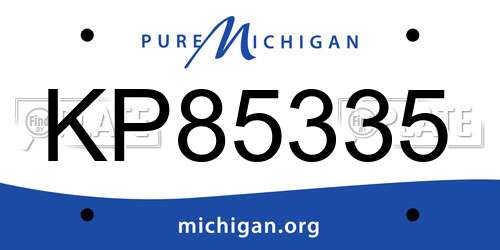 KP85335 Michigan License Plate
