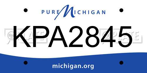 KPA2845 Michigan License Plate