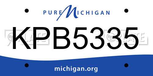 KPB5335 Michigan License Plate