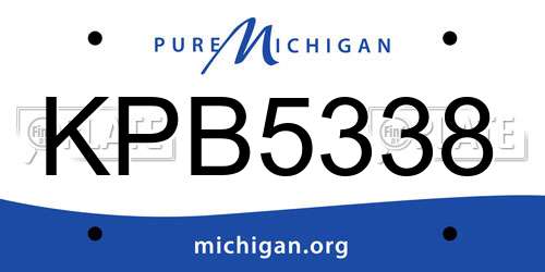 KPB5338 Michigan License Plate