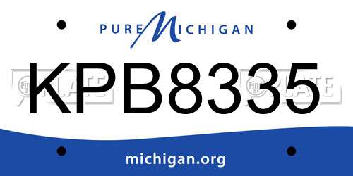 KPB8335 Michigan License Plate