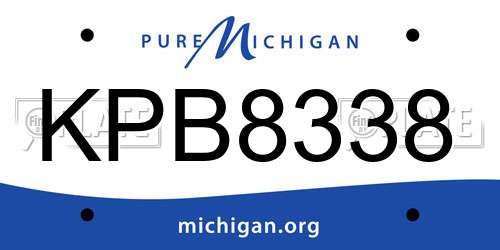 KPB8338 Michigan License Plate