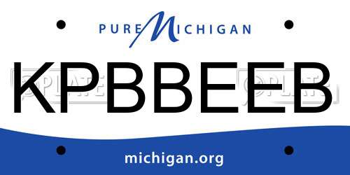 KPBBEEB Michigan License Plate