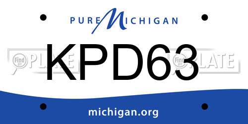KPD63 Michigan License Plate