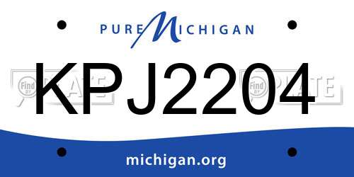 KPJ2204 Michigan License Plate