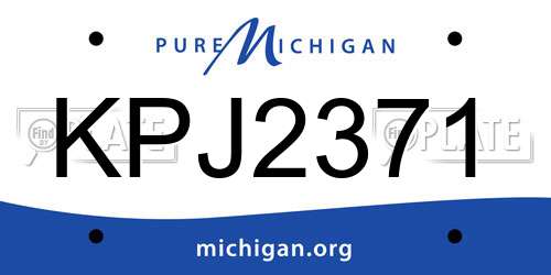 KPJ2371 Michigan License Plate