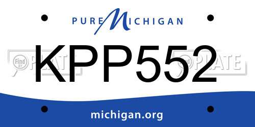 KPP552 Michigan License Plate