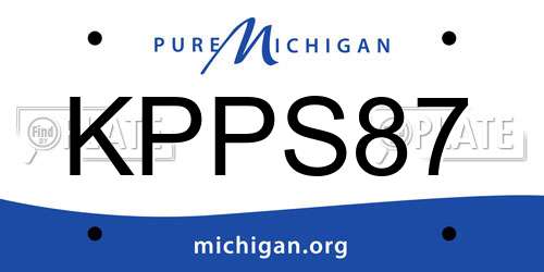 KPPS87 Michigan License Plate