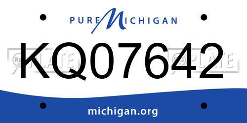 KQ07642 Michigan License Plate