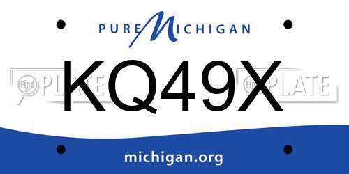 KQ49X Michigan License Plate