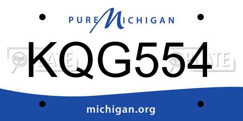 KQG554 Michigan License Plate