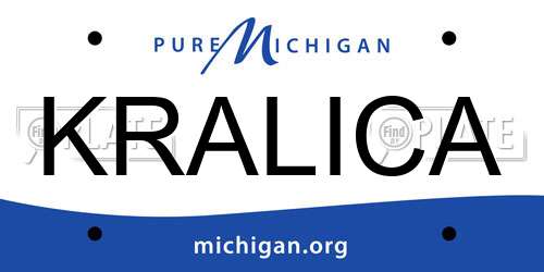 KRALICA Michigan License Plate