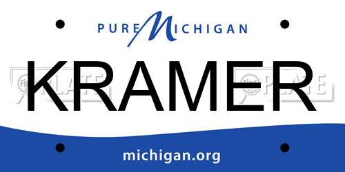 KRAMER Michigan License Plate