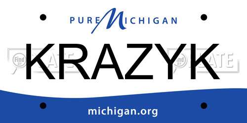 KRAZYK Michigan License Plate